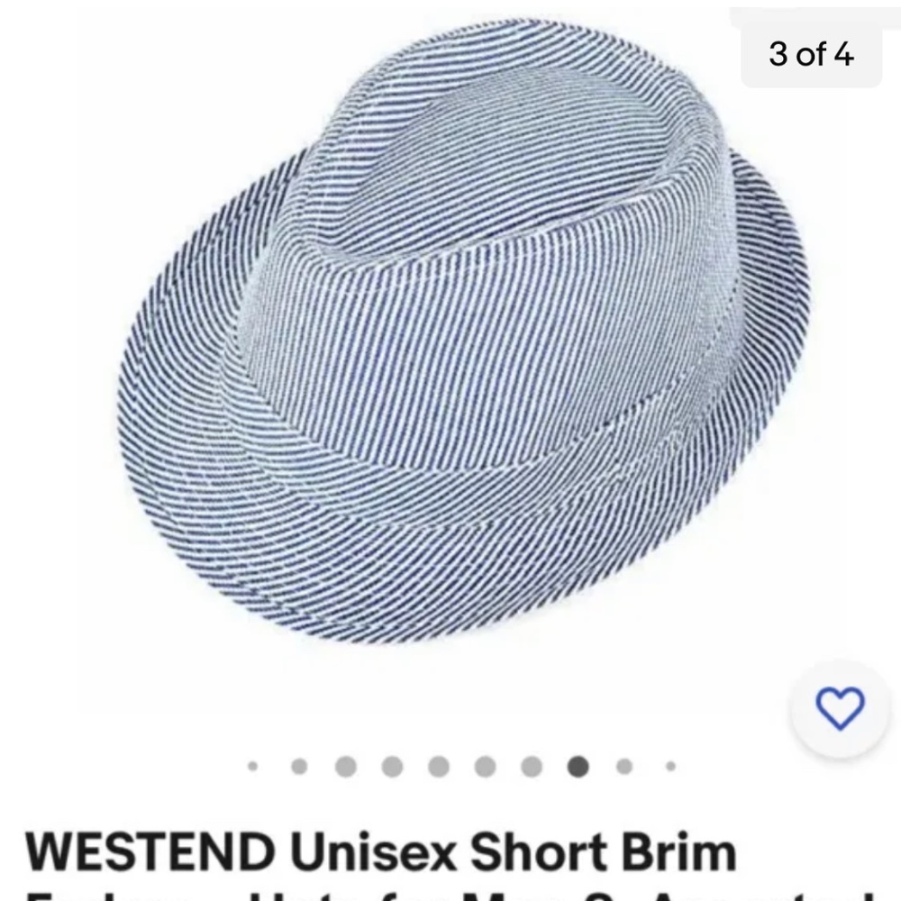 Blue Pinstripe Fedora Hat